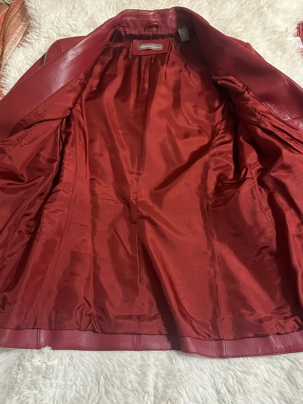 Vintage Valerie Separates Oxblood Genuine Leather Blazer Jacket M